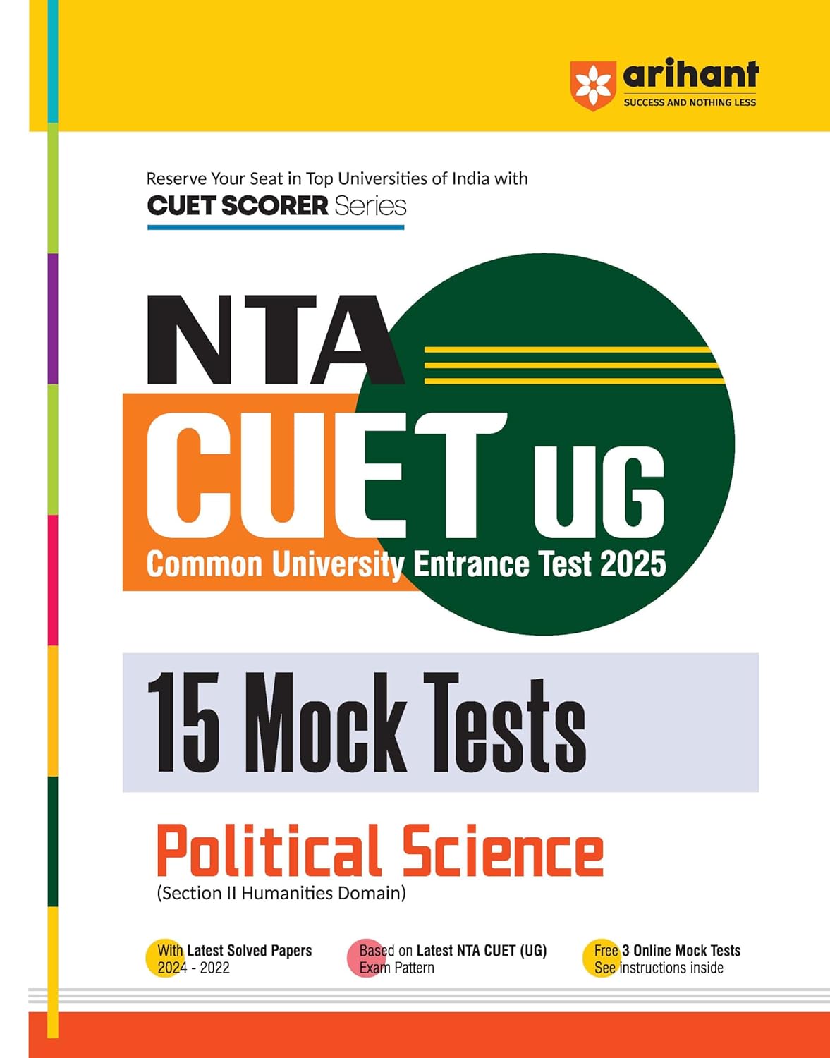 Arihant NTA CUET UG 2025 15 Mock Tests for Political Science