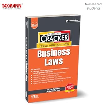 Taxmann's CRACKER for Business Laws (Paper 2 | Law) – Covering Past Papers | RTPs & MTPs | Concise Revisions | CA-Foundation | New Syllabus | May/Sept. 2025 Exams