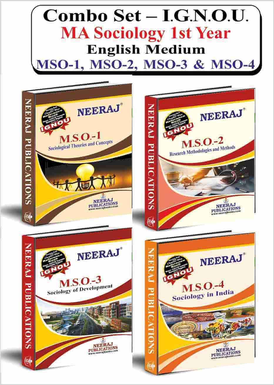 NEERAJ Self Help Book for IGNOU - MA Sociology 1st Year - English Medium: MSO-1 | MSO-2 | MSO-3 | MSO-4 ( With Solved Previous Years Question Papers ... Publications [Paperback] Neeraj Publications