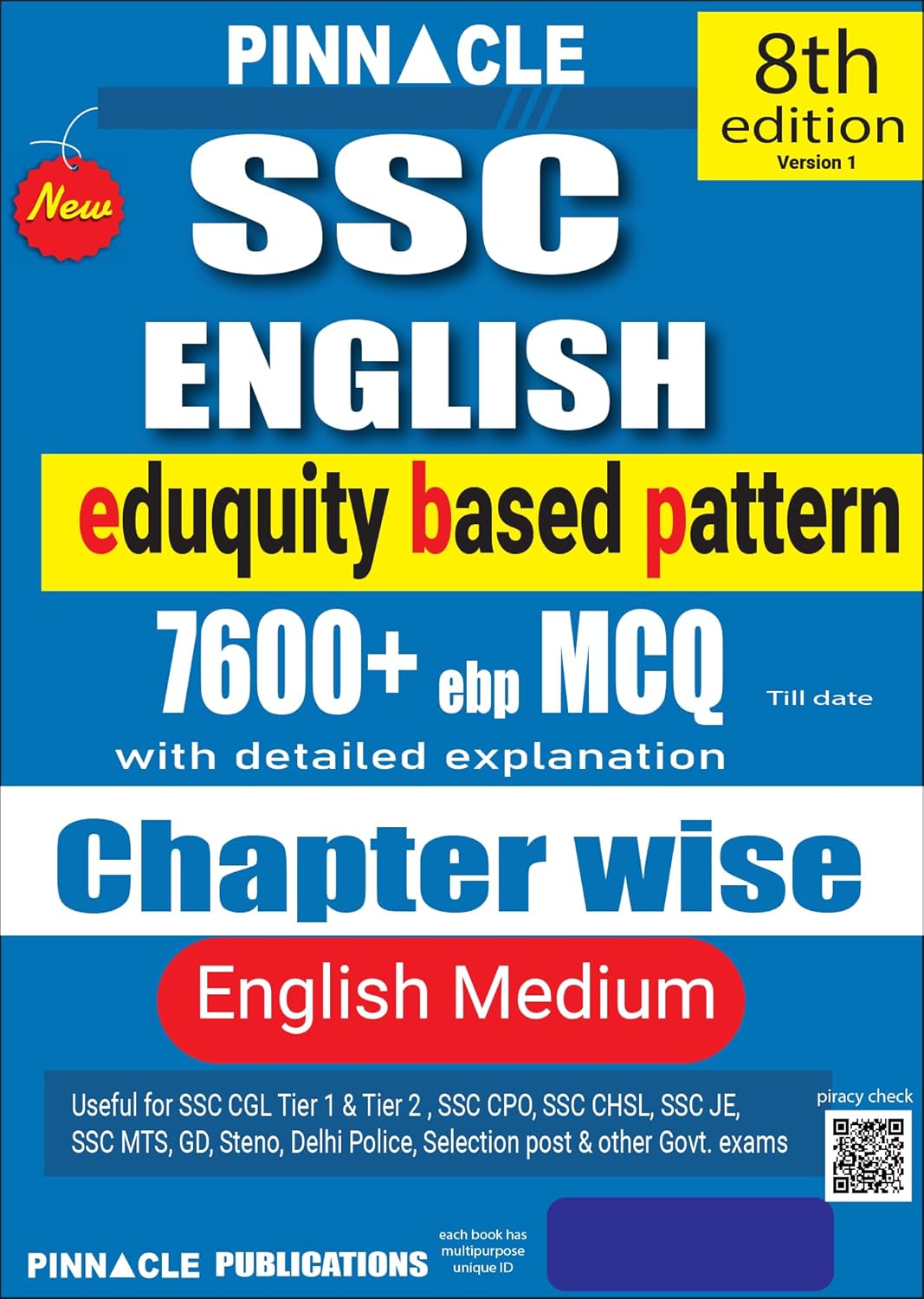 SSC English 7600+ ebp MCQ book 2026