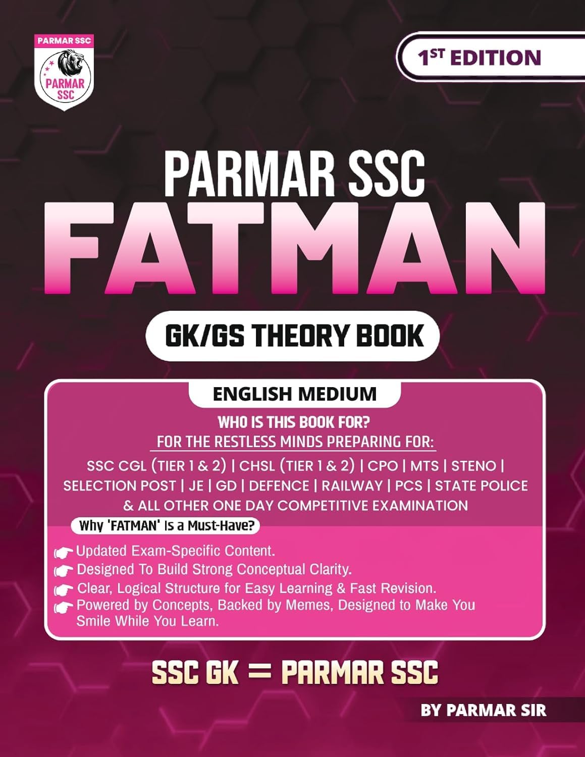 Parmar SSC FATMAN GK/GS Theory Book, 1st Edition, English Medium, for SSC CGL CHSL CPO MTS | Updated edition 2026-27