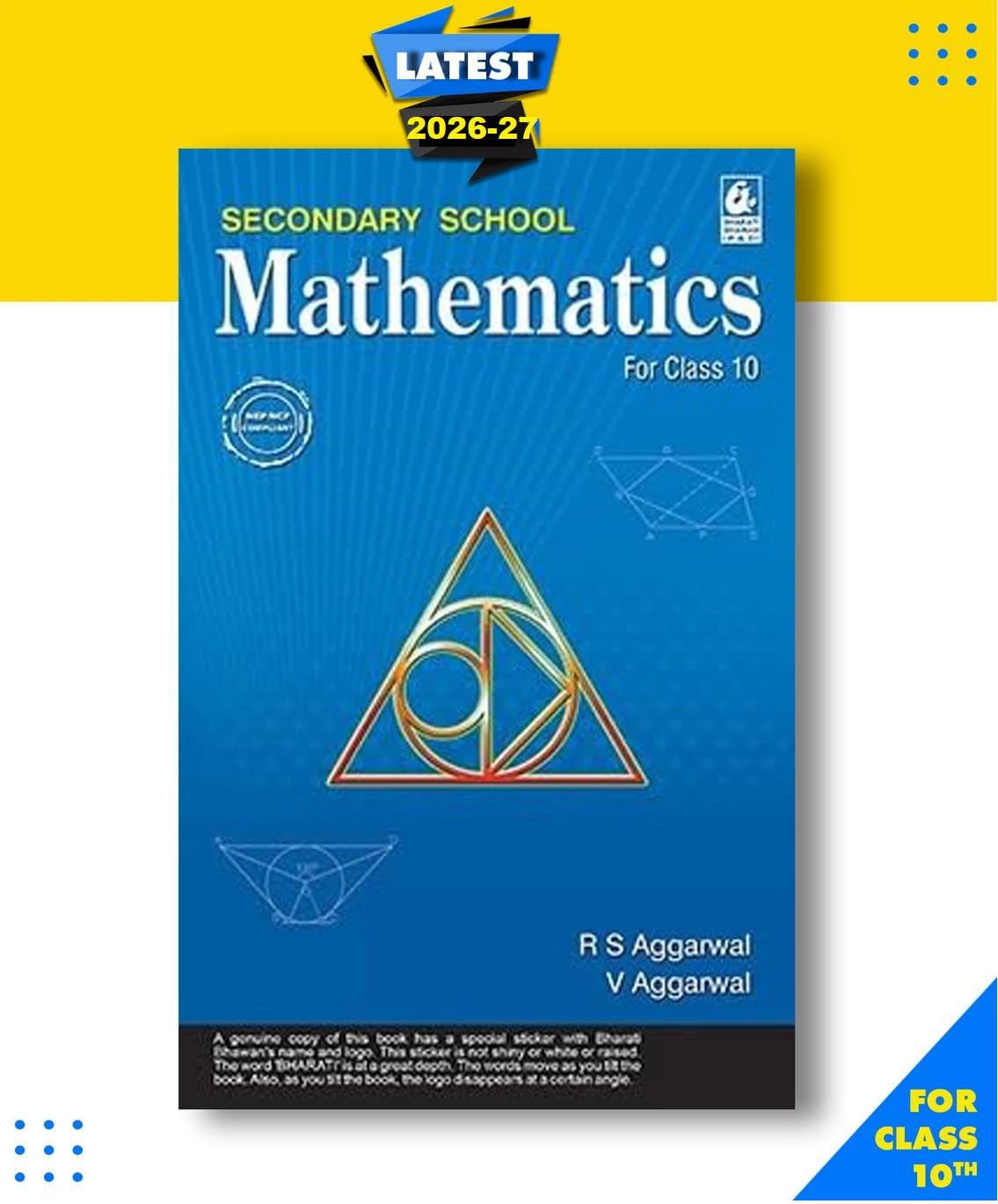 R.S AGARWAL Secondary School Mathematics for Class 10, Latest 2026-27 Edition, R S Aggarwal & V Aggarwal